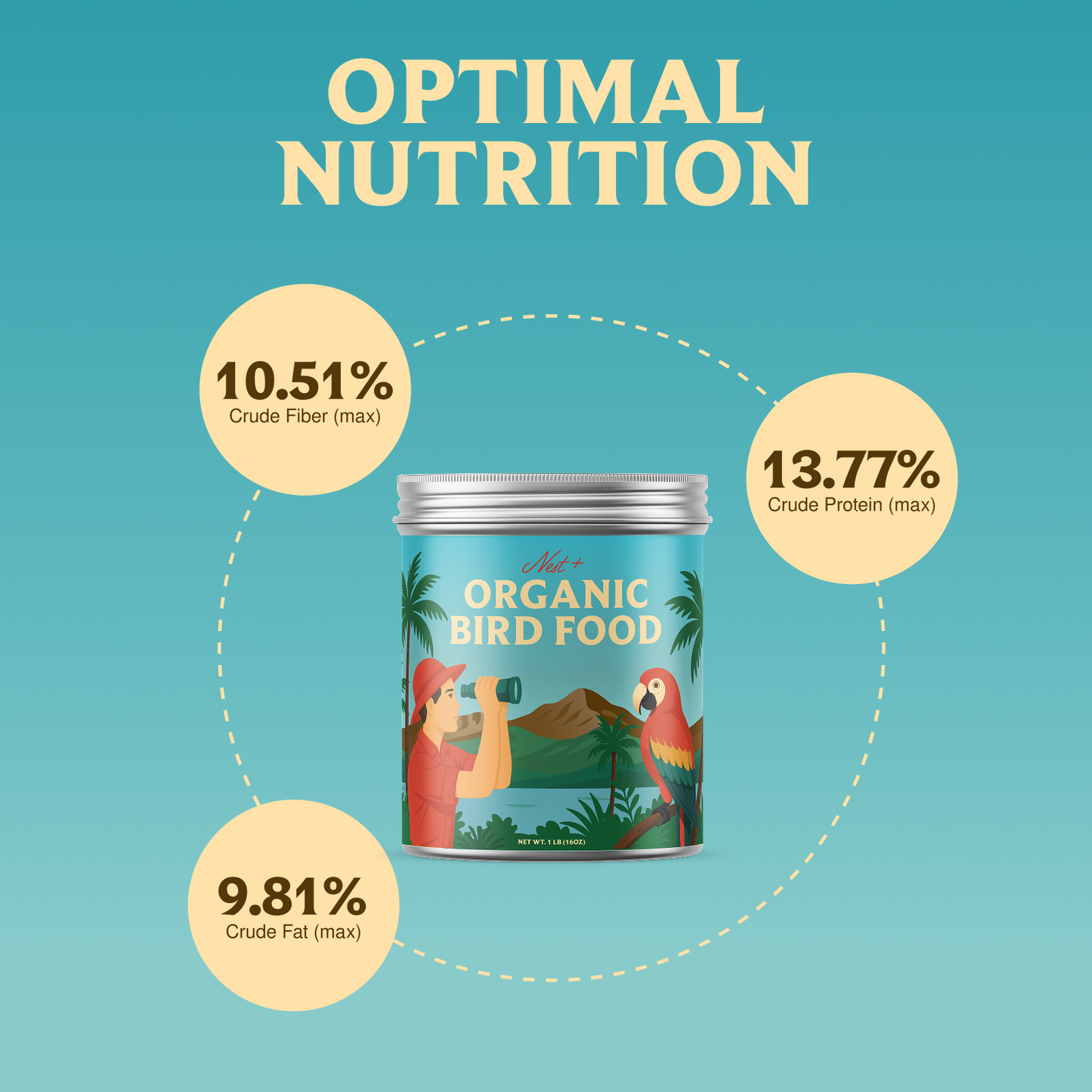 100% Organic Parrot Food (1lb Tin)