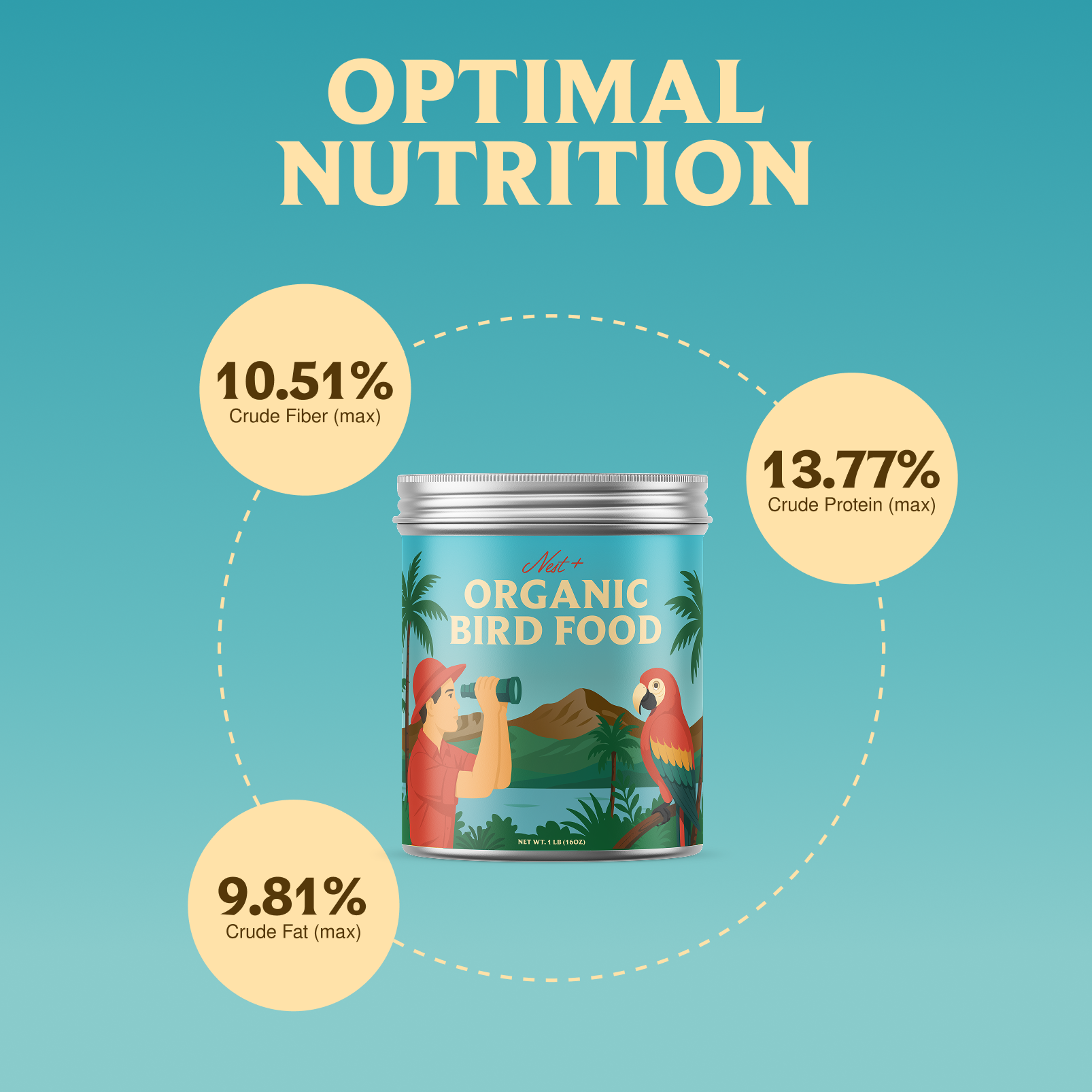 100% Organic Parrot Food (1lb Tin)